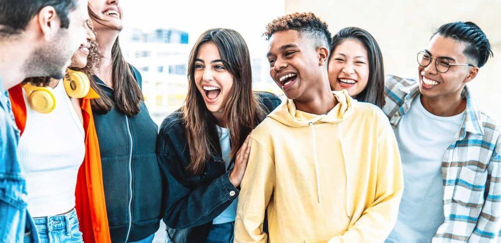 Group of friends laughing