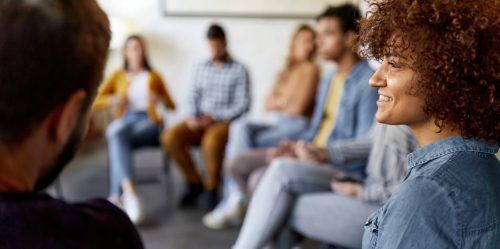 Group therapy session at rehab in Birmingham