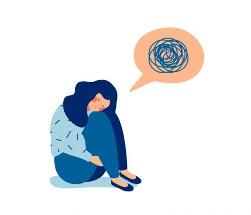 Alcohol withdrawal person illustration