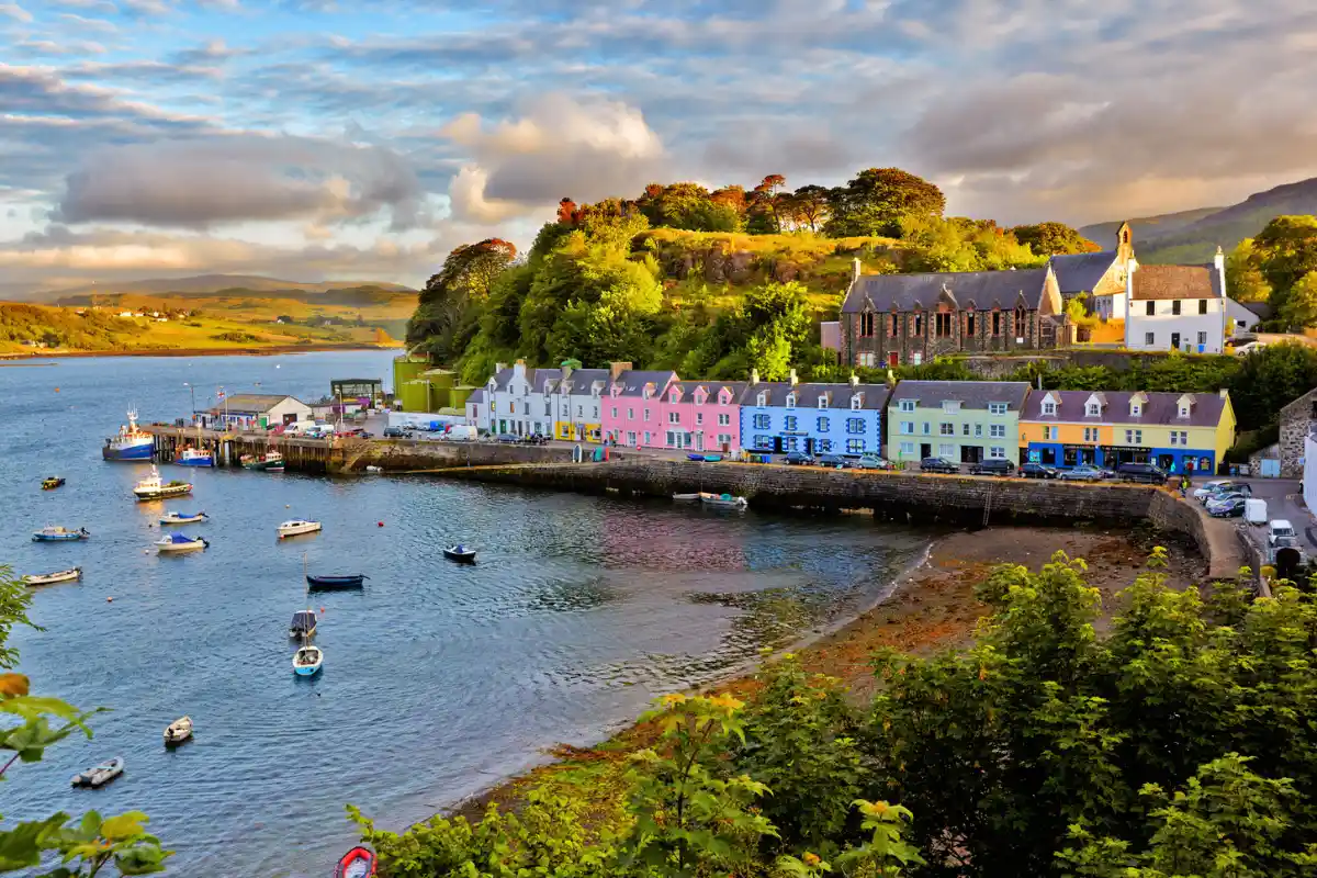 Alcohol Rehab Scotland - an image of Portree before sunset, Isle of Skye, Scotland