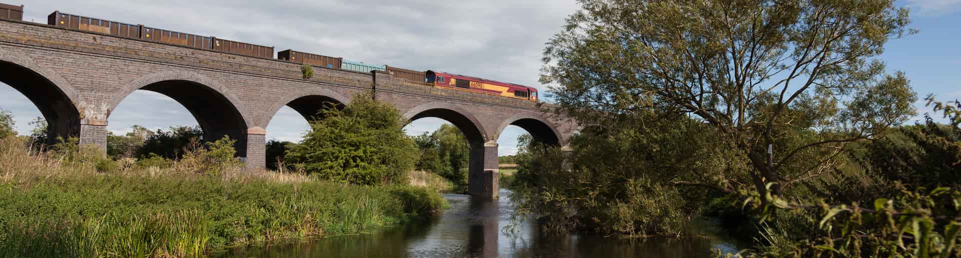 lake and bridge with train passing by in drug and alcohol rehab loughborough